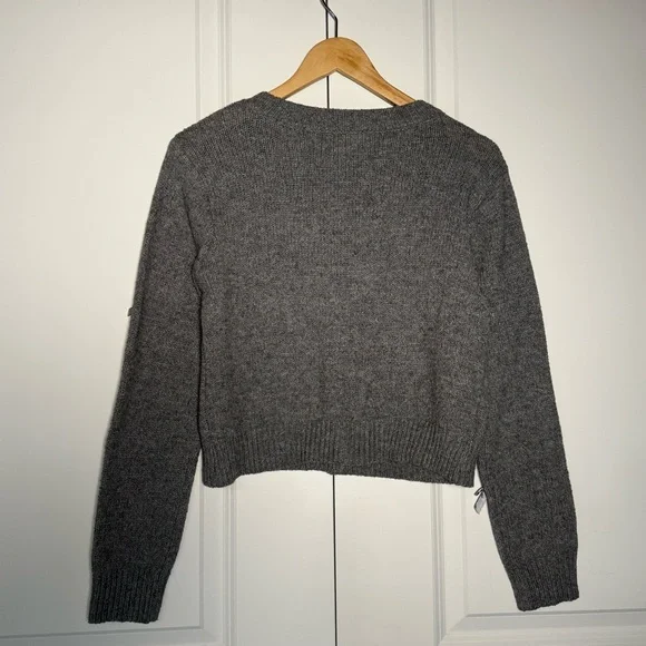 RSQ Gray Women's Cardigan with Bow Details - Picture 5 of 5